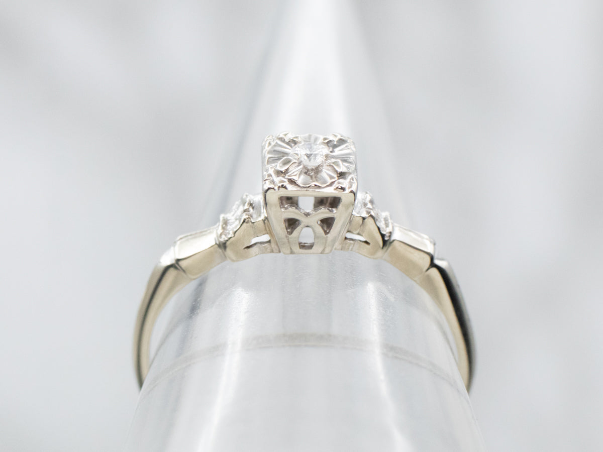 Vintage Diamond Solitaire Engagement Ring