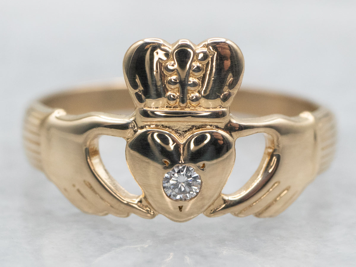 Claddagh Ring with Diamond Accent