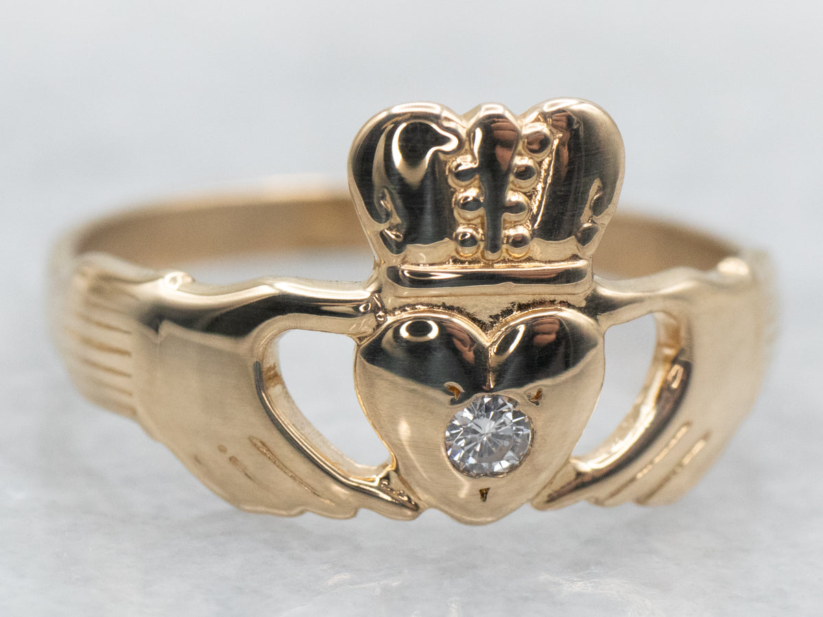 Claddagh Ring with Diamond Accent