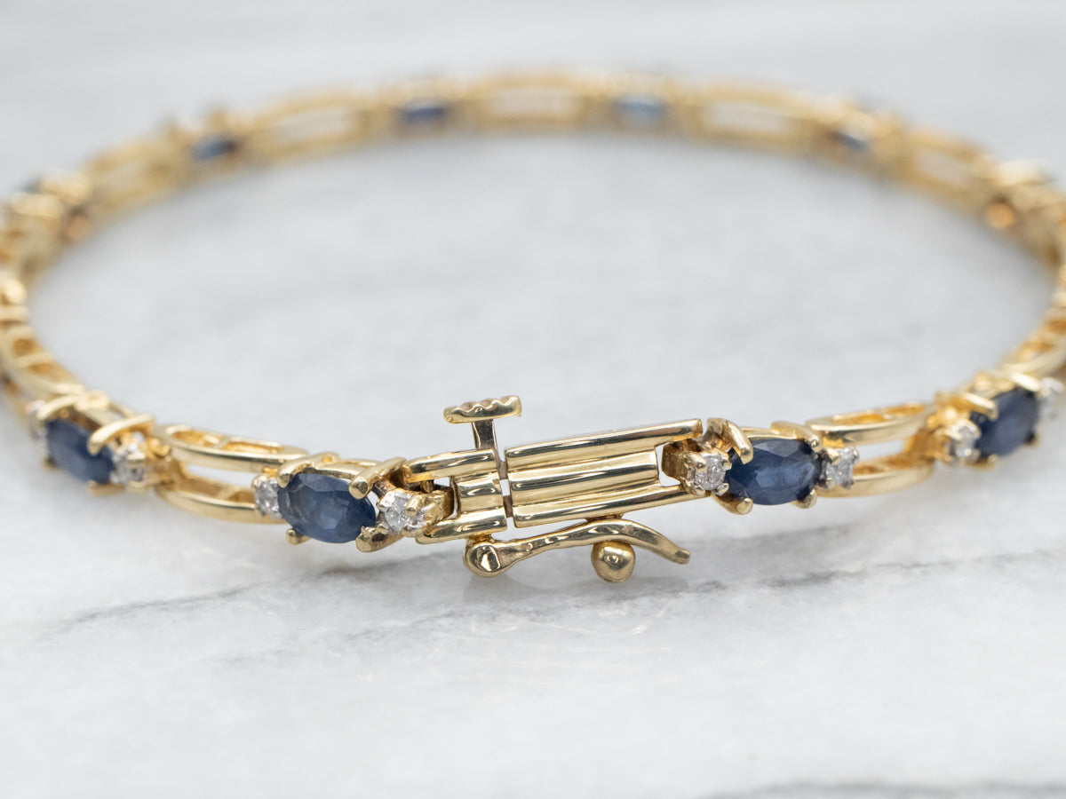 Sapphire and Diamond Tennis Bracelet