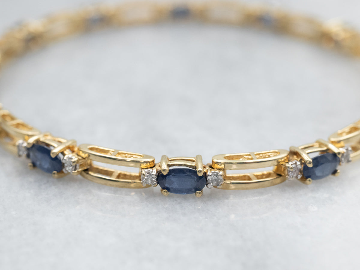 Sapphire and Diamond Tennis Bracelet