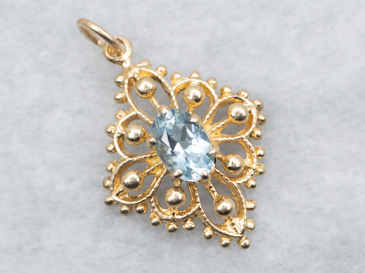 Ornate Aquamarine Pendant