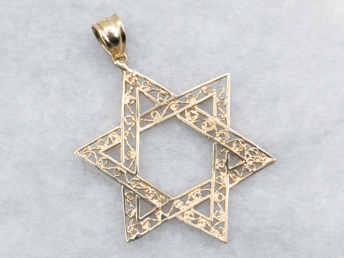 Filigree Star of David Pendant