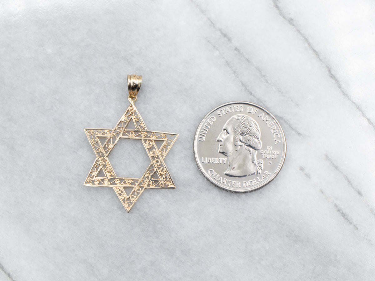 Filigree Star of David Pendant