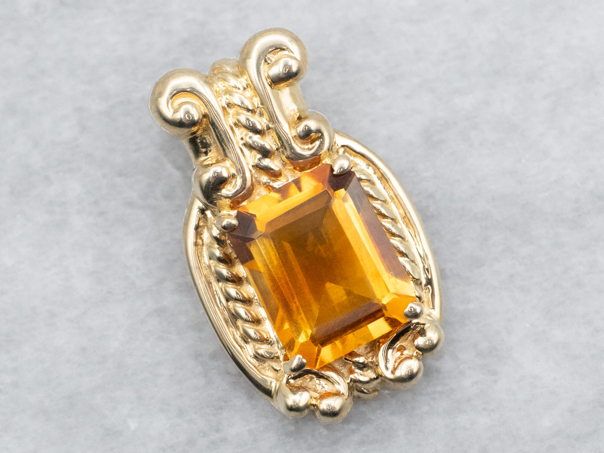 Citrine Solitaire Pendant