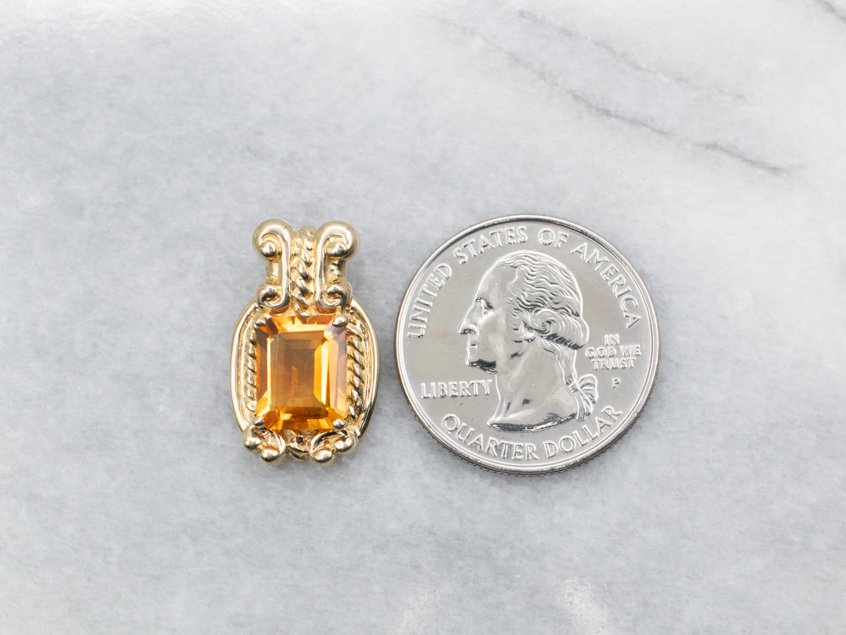 Citrine Solitaire Pendant