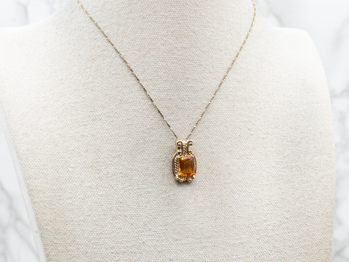 Citrine Solitaire Pendant