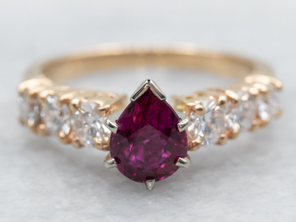 Ruby Ring with Diamond Accents