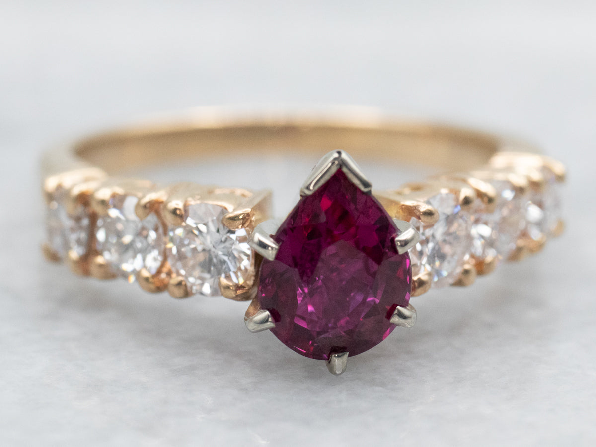 Ruby Ring with Diamond Accents