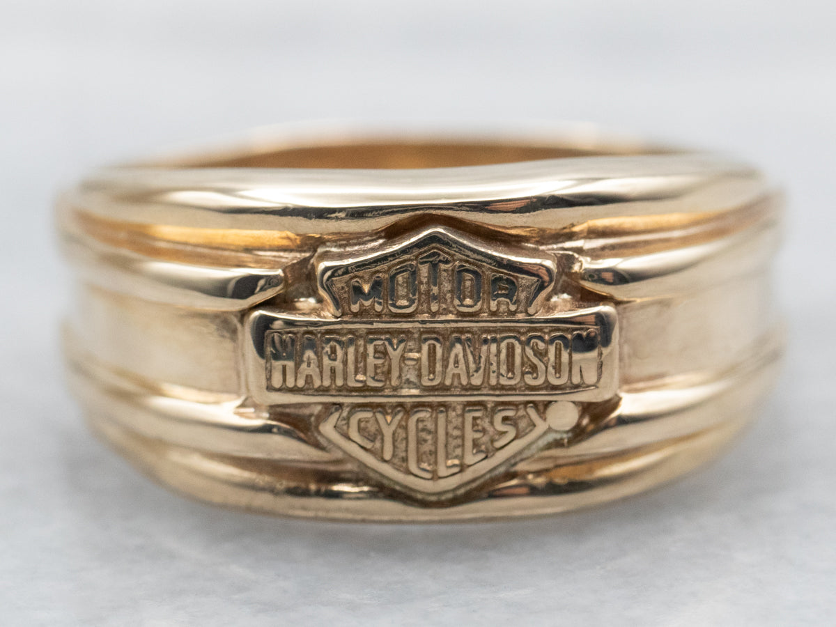 Gold Harley Davidson Ring