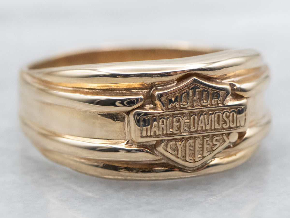 Gold Harley Davidson Ring