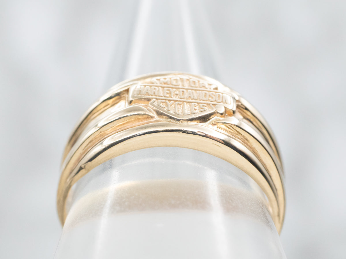 Gold Harley Davidson Ring