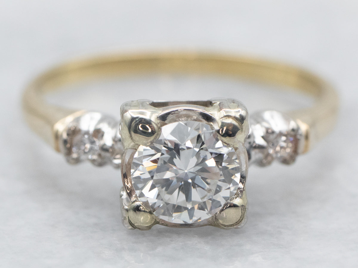 Two Tone Diamond Engagement Ring