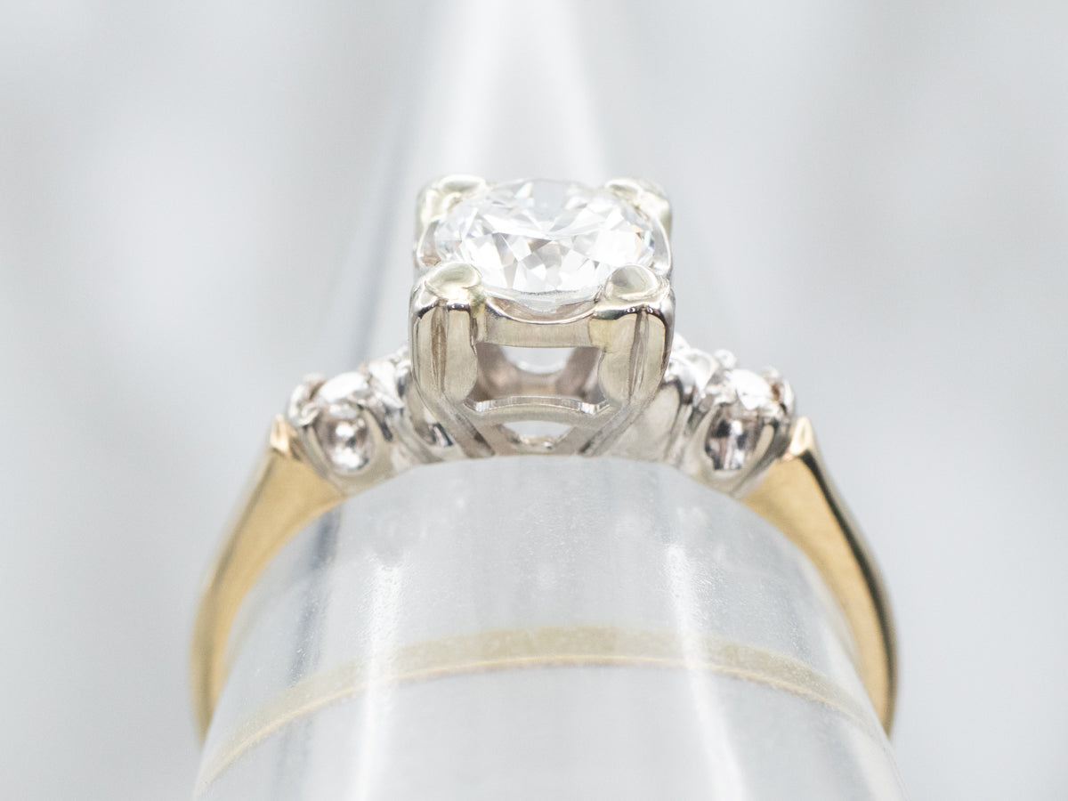 Two Tone Diamond Engagement Ring