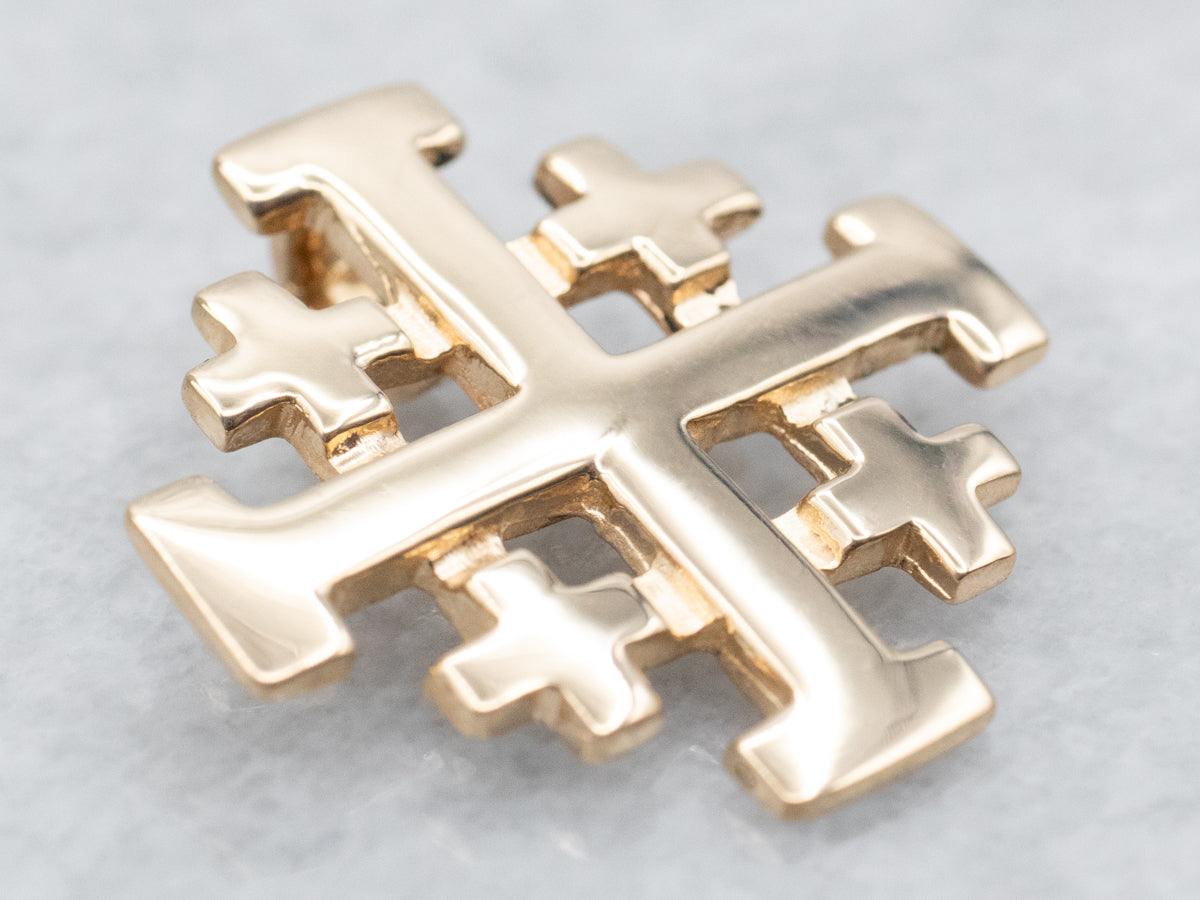 Gold Square Cross Pendant