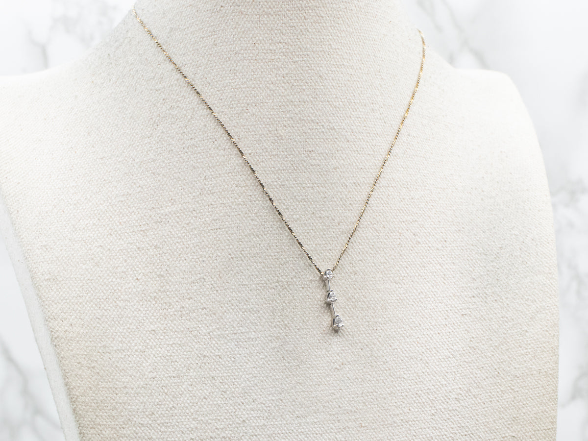 White Gold Diamond Drop Pendant