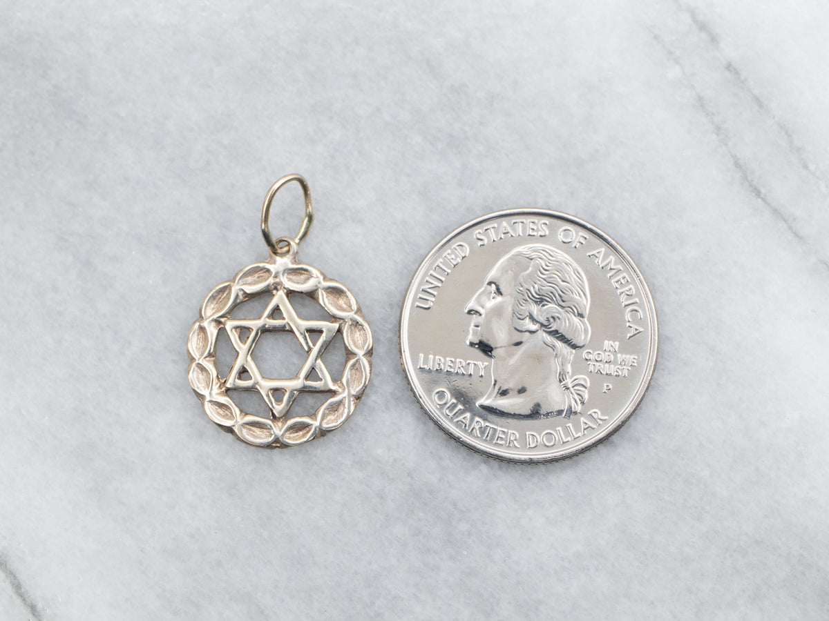 Yellow Gold Star of David Pendant