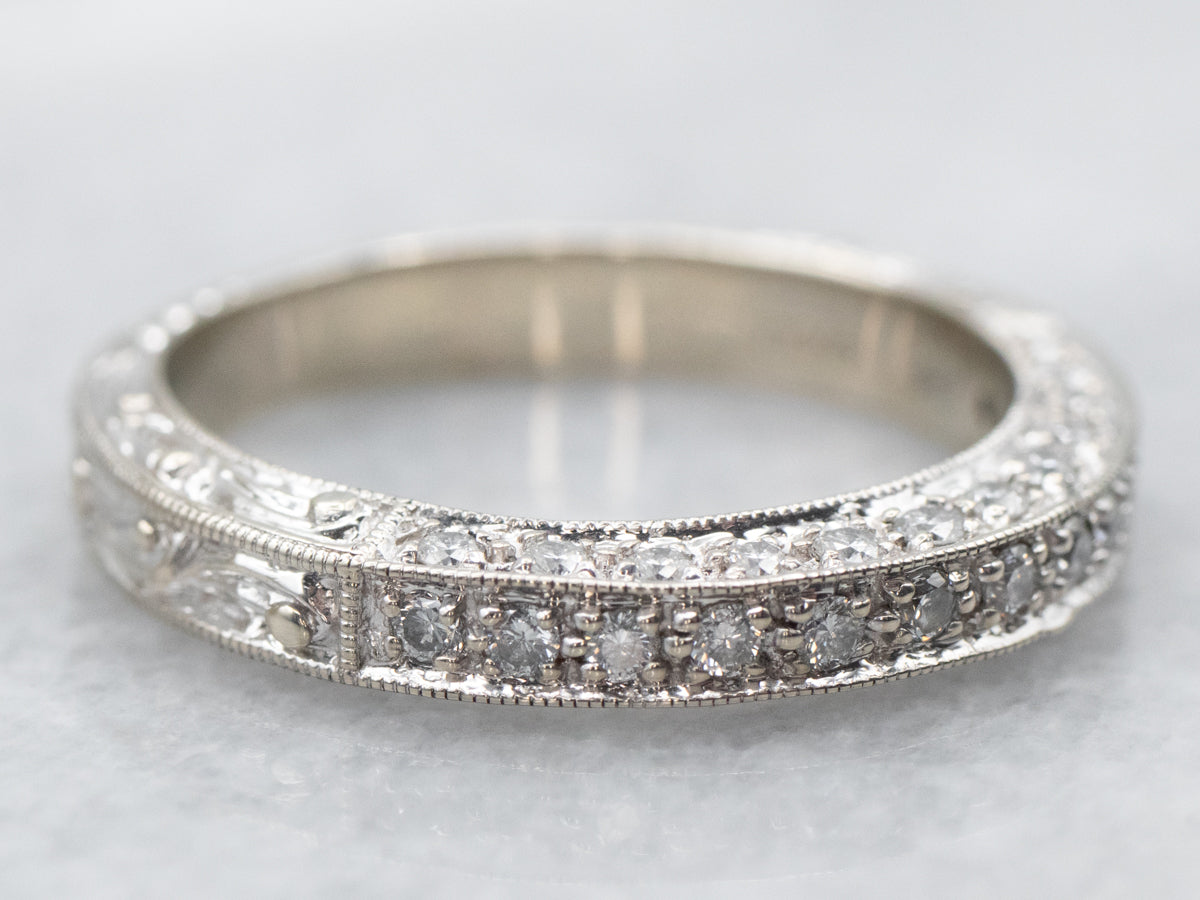 Lovely Etched Diamond Band