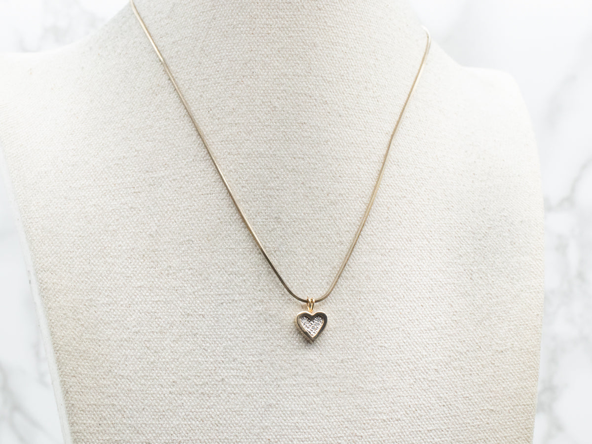 Two Tone Diamond Heart Shaped Pendant