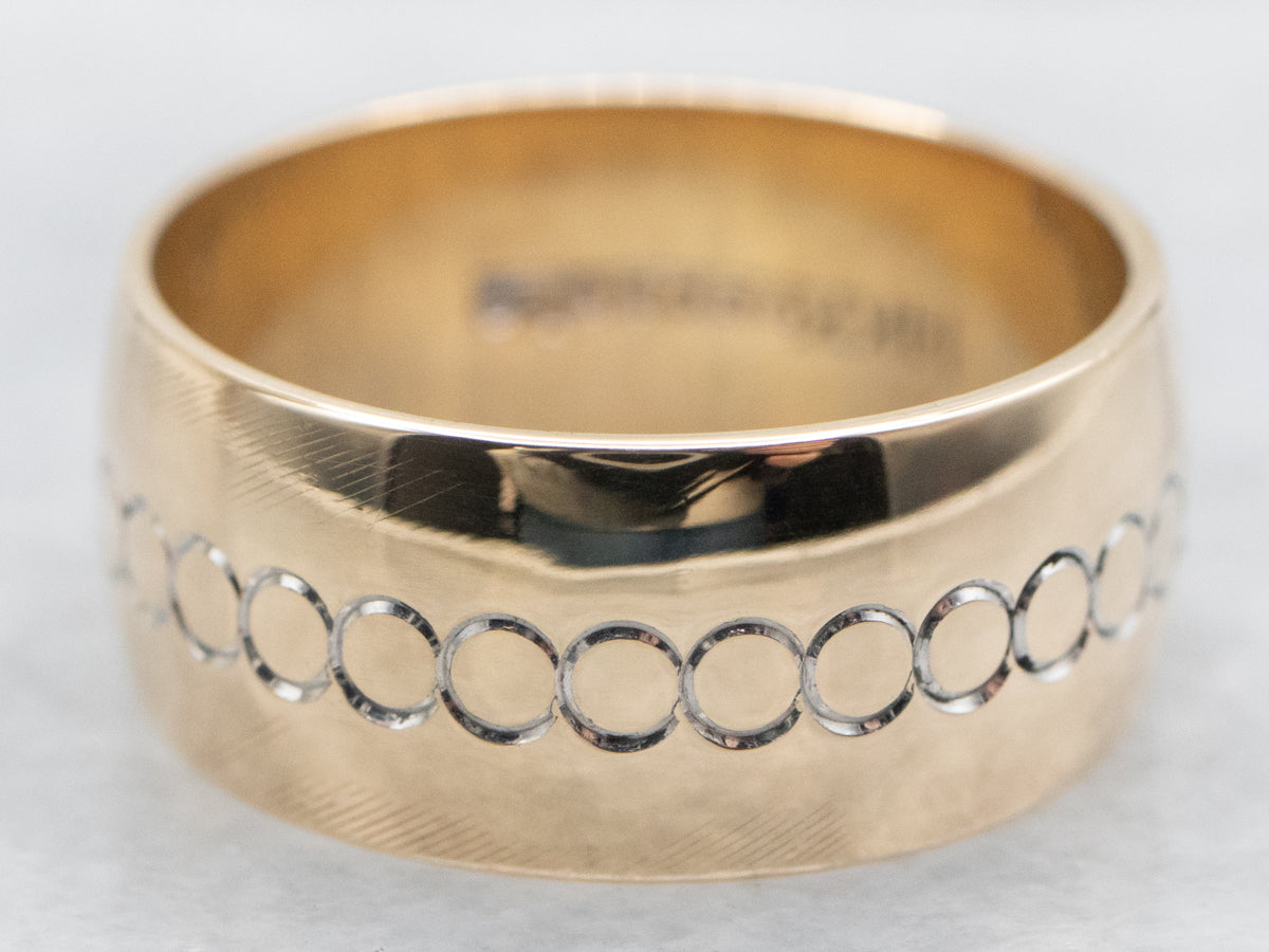 Wide Gold Keepsake Dot Pattern Band