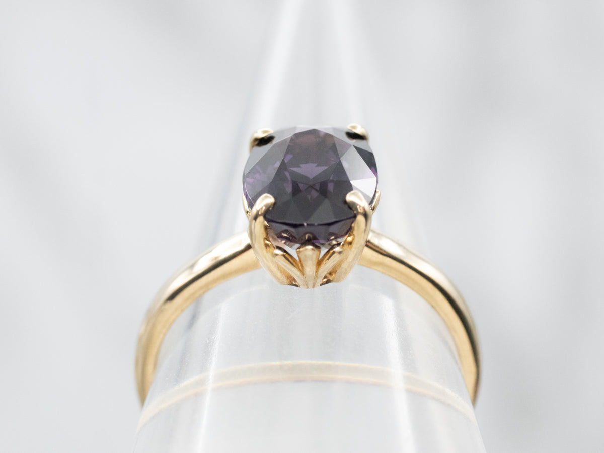 Vintage Purple Spinel Solitaire Ring