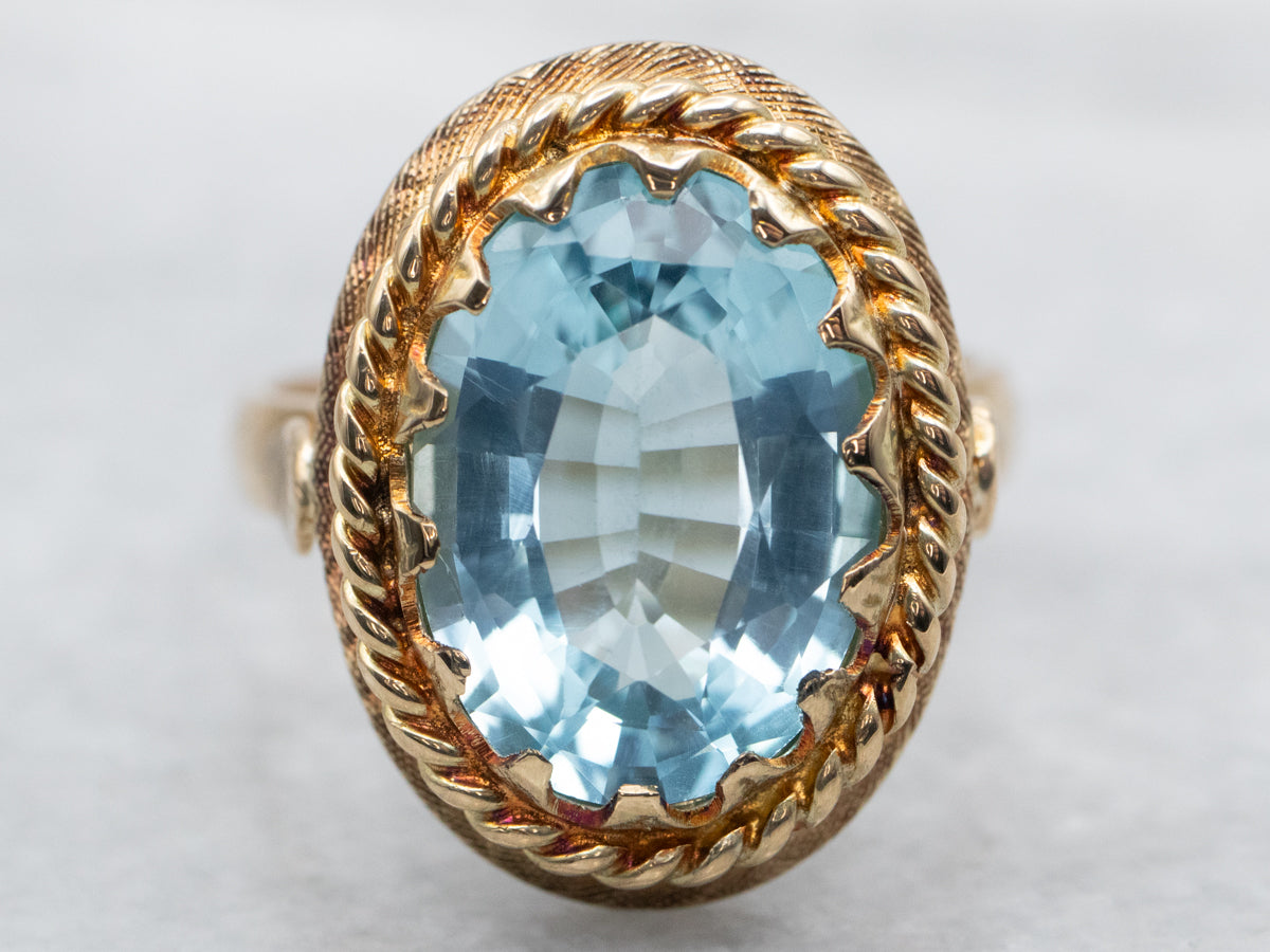 Vintage Blue Topaz Solitaire Ring