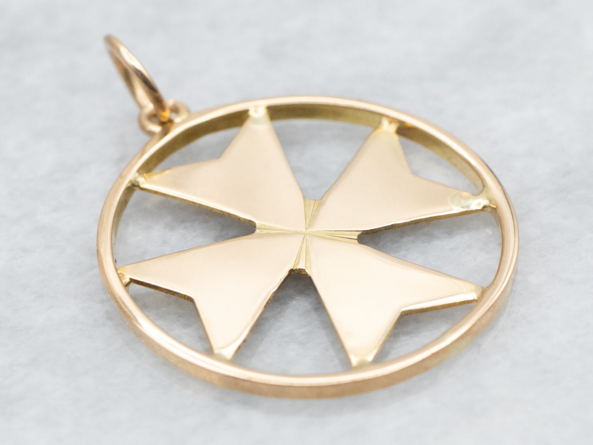 Round Maltese Cross Pendant