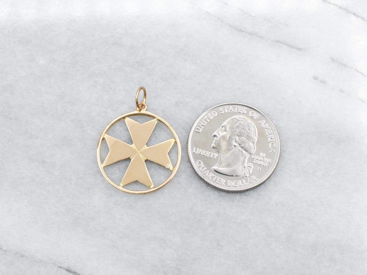 Round Maltese Cross Pendant