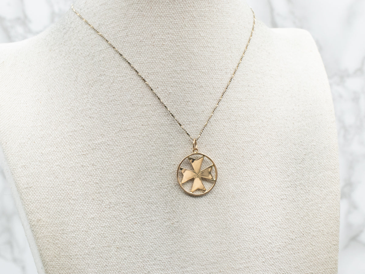 Round Maltese Cross Pendant