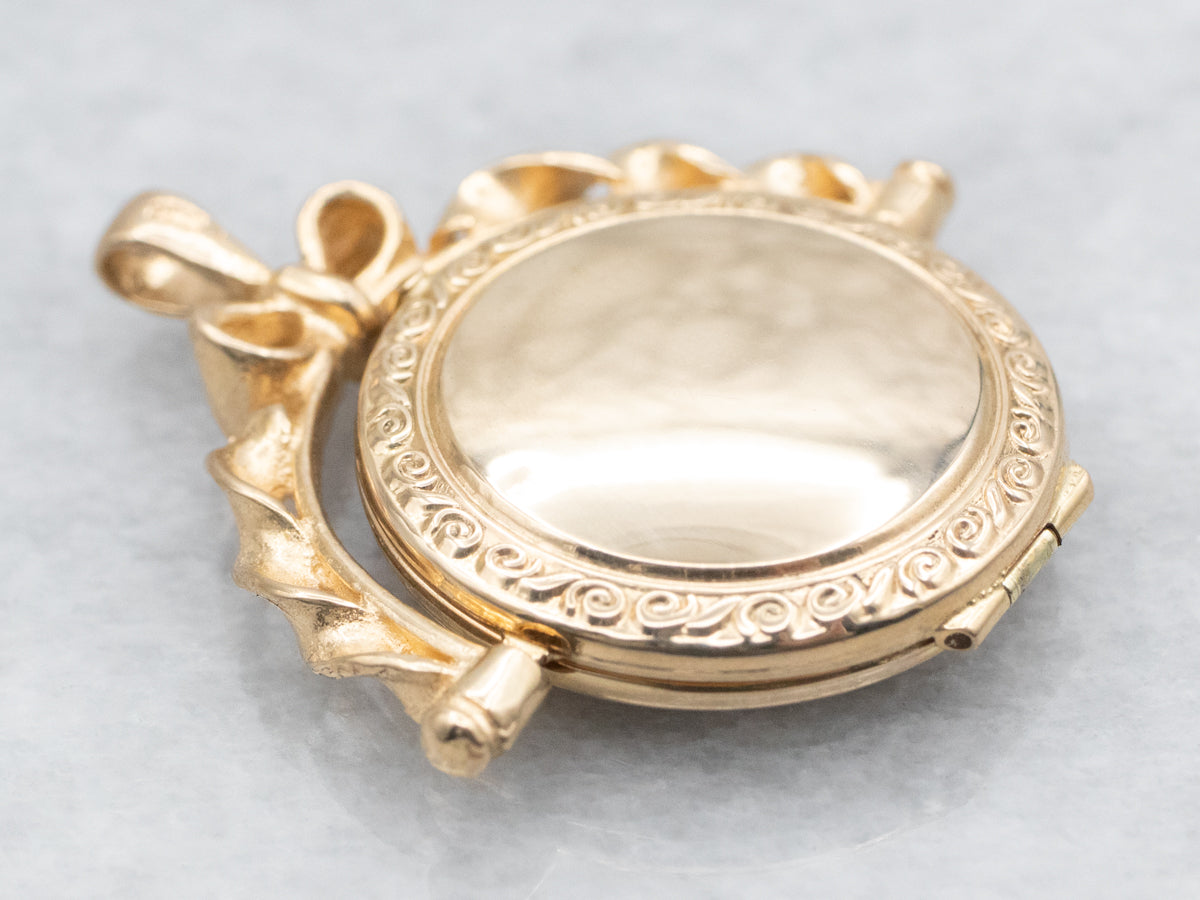 Gold Etched Spinning Locket