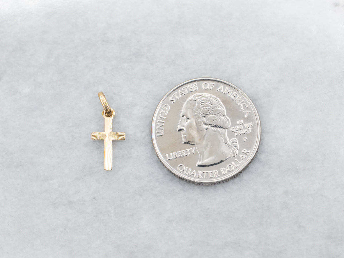 Mini Etched Cross Charm