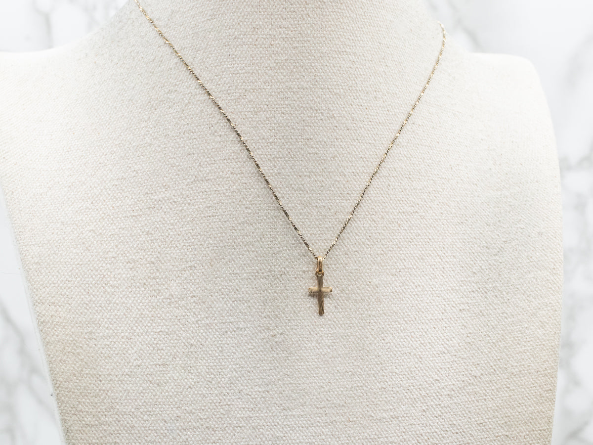 Mini Etched Cross Charm