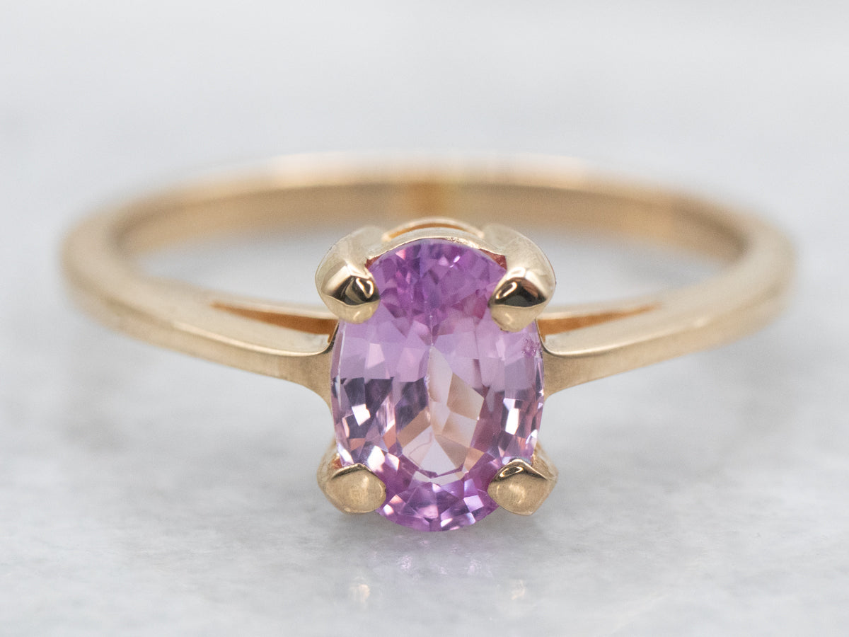 Blossom Pink Sapphire Solitaire Ring