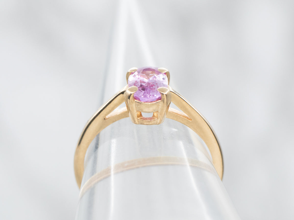 Blossom Pink Sapphire Solitaire Ring