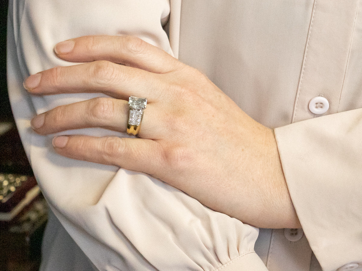 Bold Aquamarine and Diamond Cocktail Ring