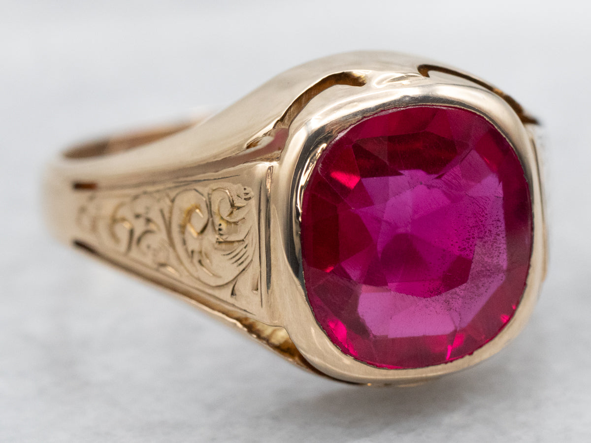 10kt popular Handmade Victorian Ruby solitaire ring