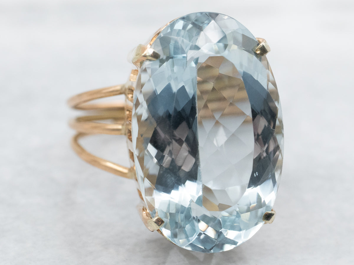 Stunning Blue Topaz Cocktail Ring