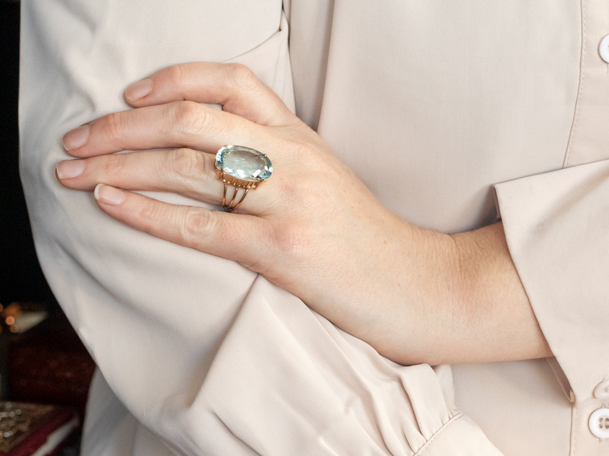 Stunning Blue Topaz Cocktail Ring