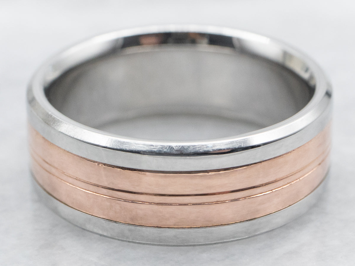 Mixed Metal Cobalt and Rose Gold Band