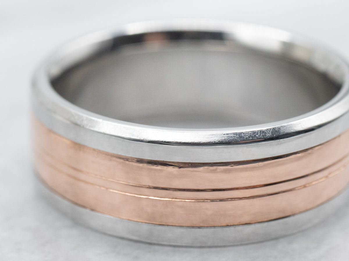 Mixed Metal Cobalt and Rose Gold Band