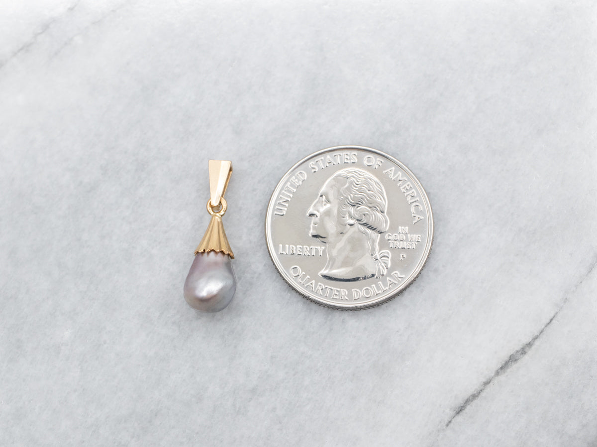 Grey Baroque Pearl Pendant