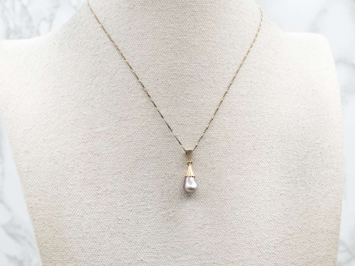 Grey Baroque Pearl Pendant