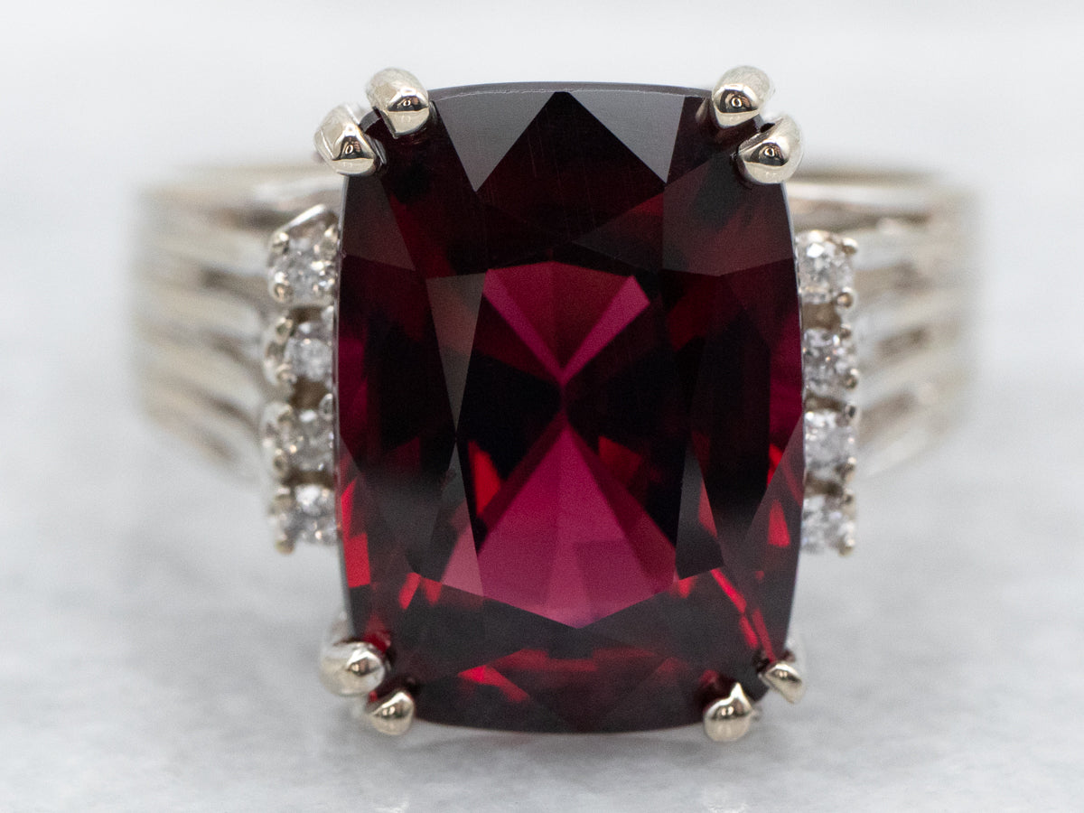 Rhodolite Garnet and Diamond Cocktail Ring