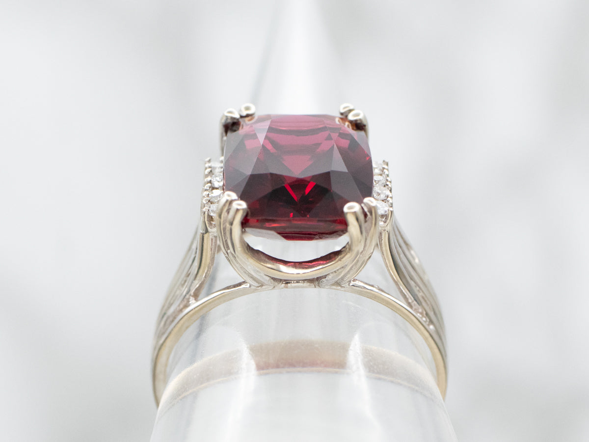 Rhodolite Garnet and Diamond Cocktail Ring