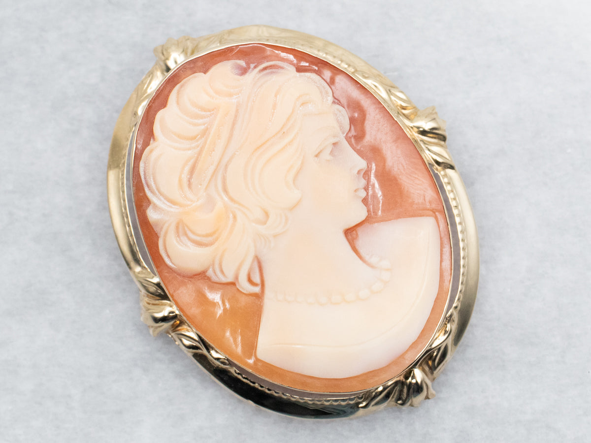 Broche o colgante con camafeo Mid-Century