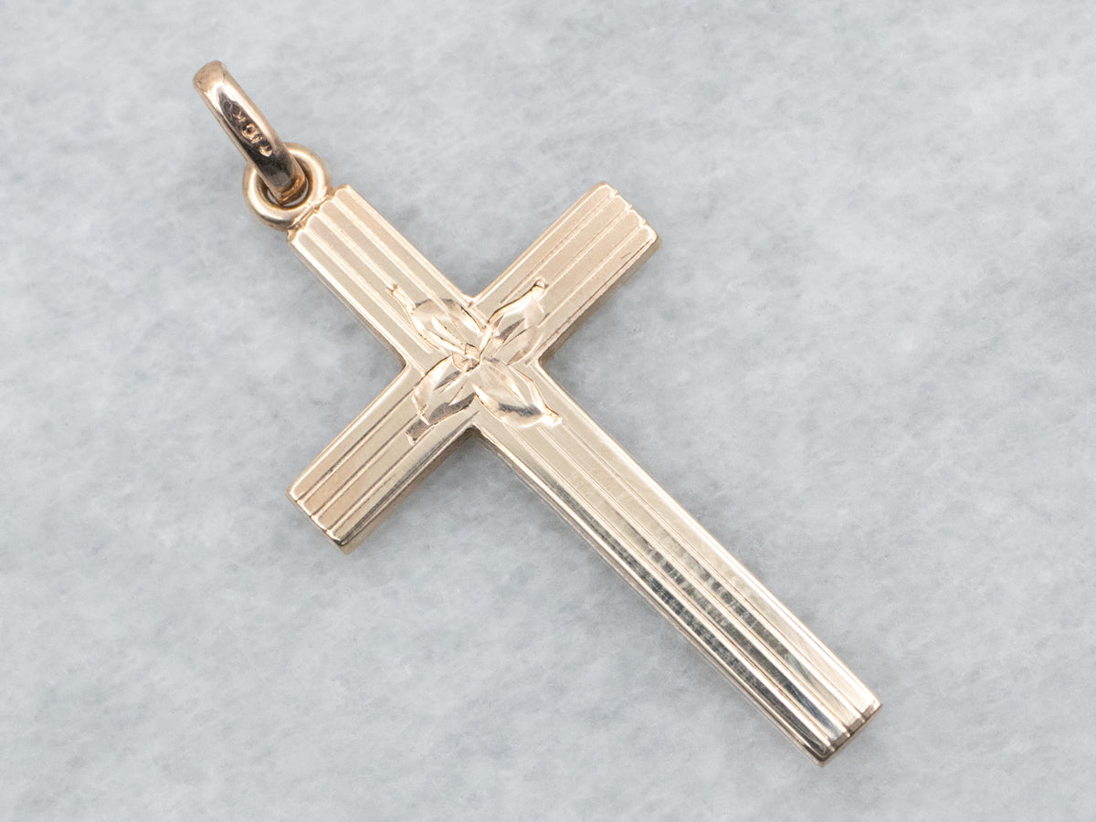 Vintage Cross with Flower Detail