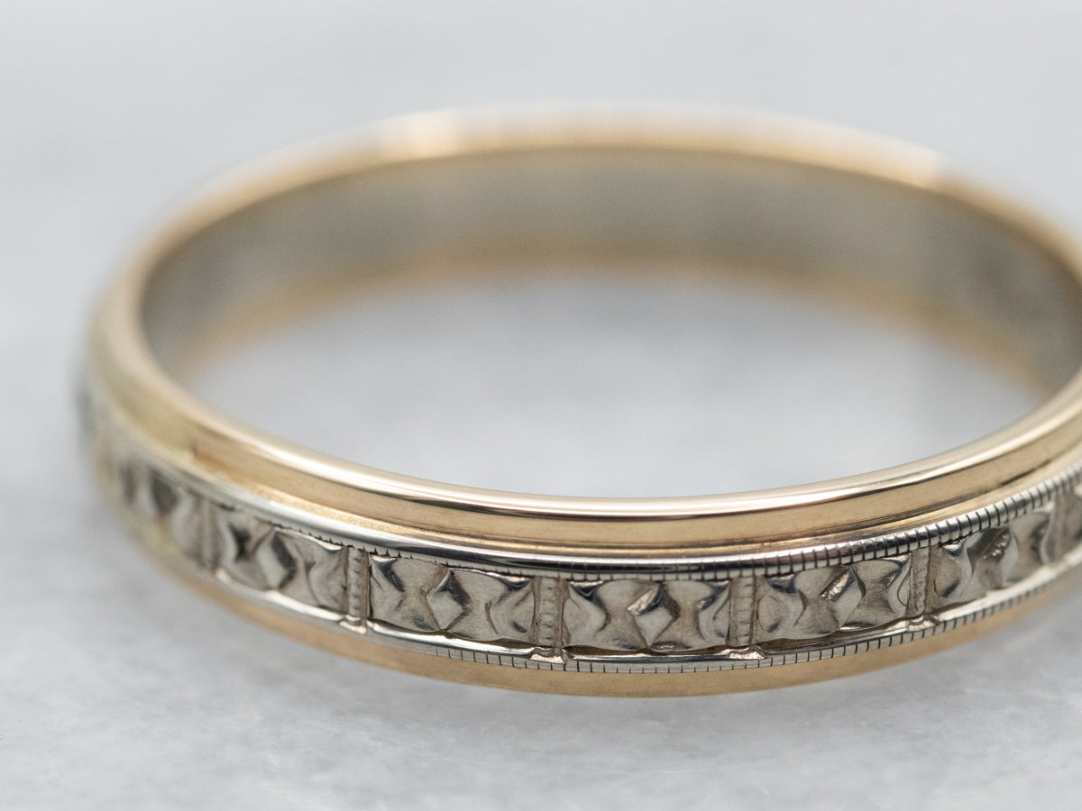 Vintage Two Tone Gold Pattern Band