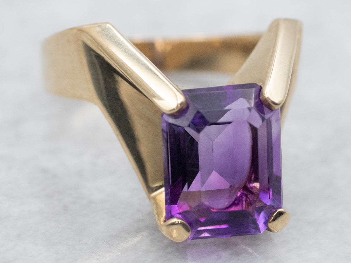 Modernist Amethyst Cocktail Ring