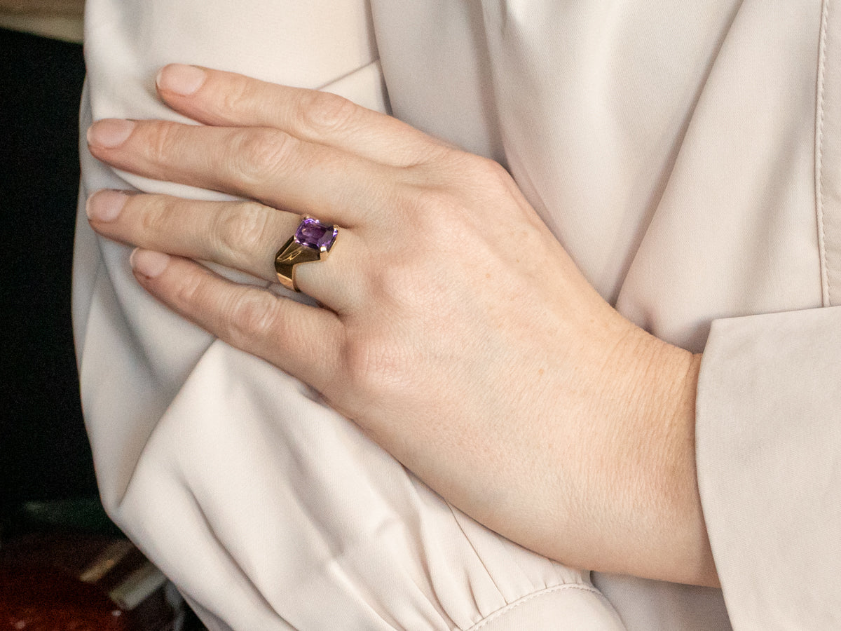 Modernist Amethyst Cocktail Ring