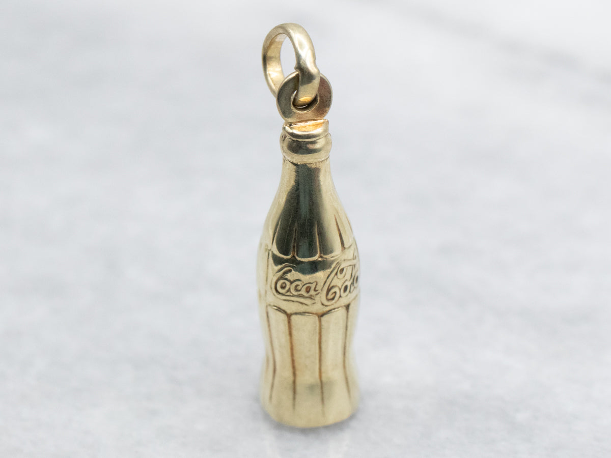 Vintage Gold Coca Cola Bottle Charm Pendant